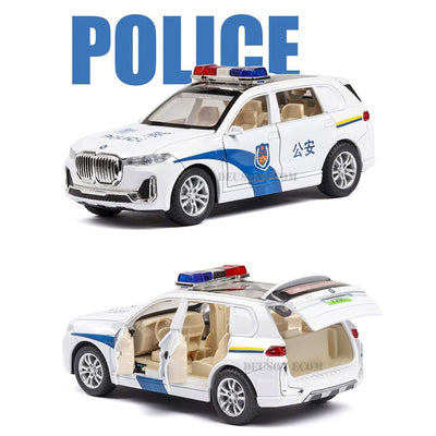 Resembling 1:32 Alloy Metal Pull Back Die-Cast Car Police (Multicolor)