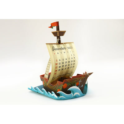 Adventure Ship Desk 3D Calendar 2023 & 2024 DIY Paper Craft Kit