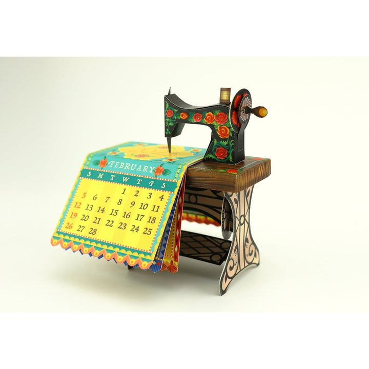 Mini Sewing Machine Desk Calendar 2023 DIY Paper Craft Kit