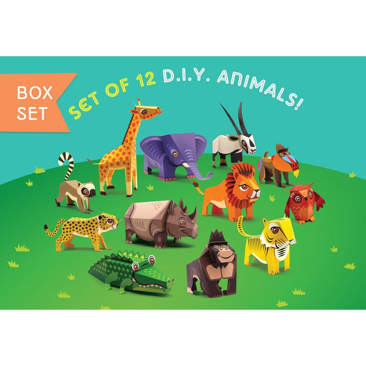 Box Set of 12 DIY Mini Endangered Animals Paper Craft Kits