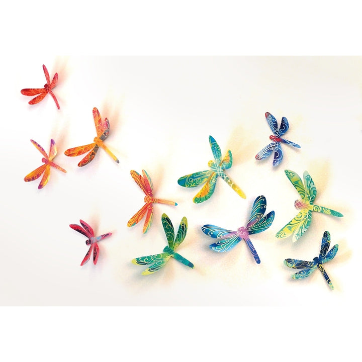 Paper Dragonflies for Wall Decoration: Set of 24