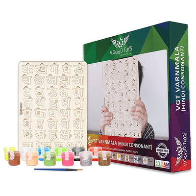 Varnmala Hindi Consonant Wooden Puzzle: STEAM-Based Educational and Creative Toy for Kids