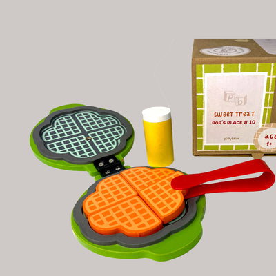 Wooden Waffle Maker Toddler & Kids Pretend Play Cooking Toy Set