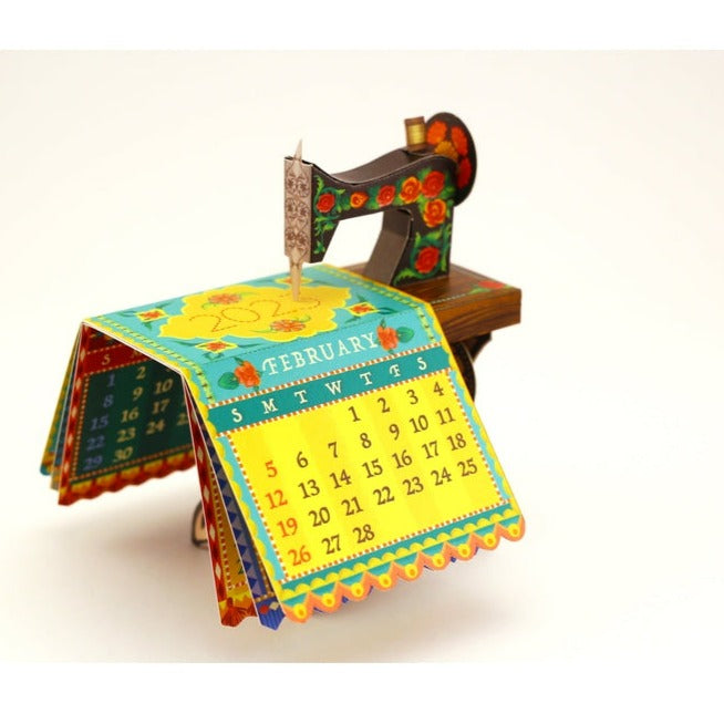 Mini Sewing Machine Desk Calendar 2023 DIY Paper Craft Kit