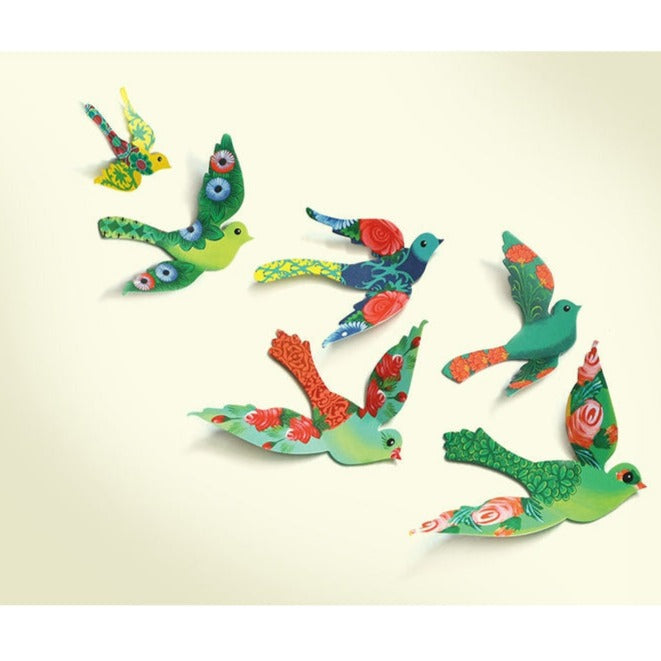 Paper Birds for Wall Decoration: Set of 24