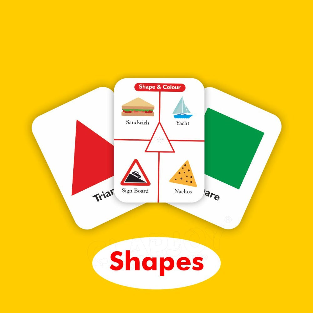 3-in-1 Double Sided Flashcards | Shapes, Colors, Numbers (2-5 Years)