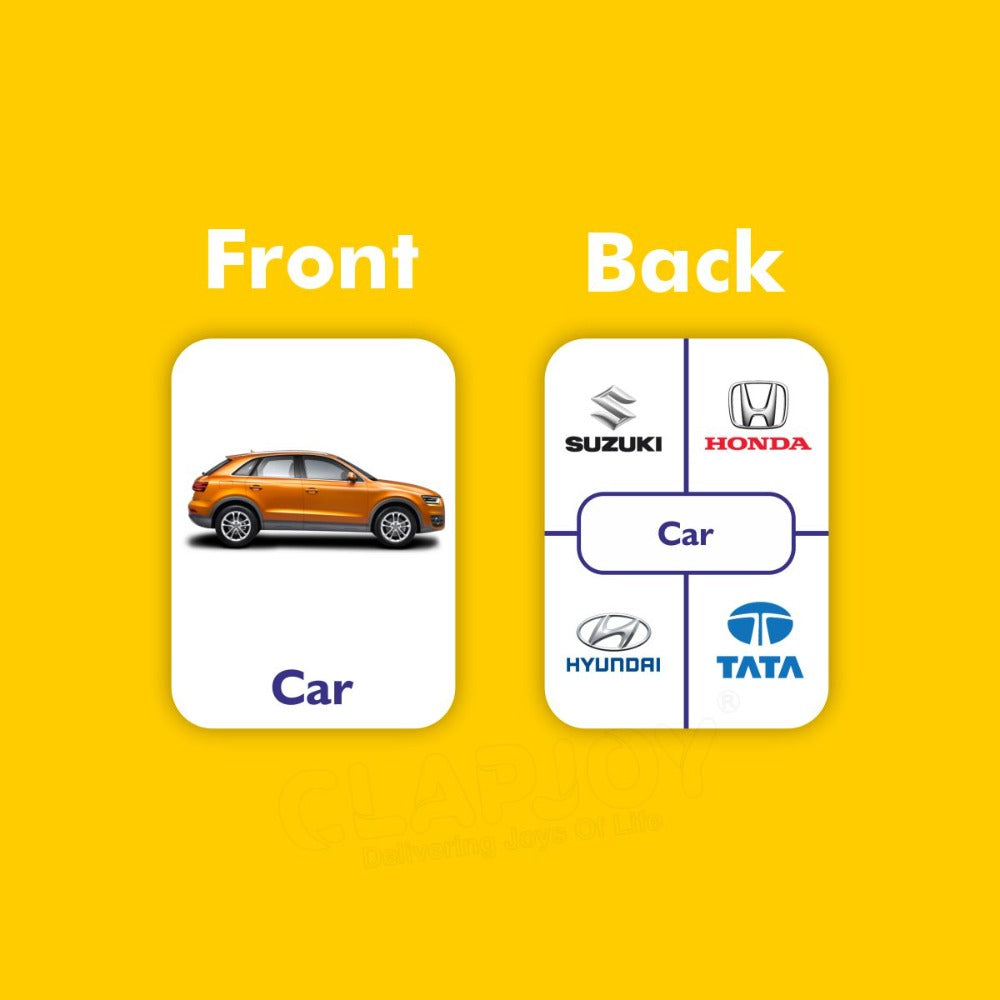Vehicles Double Sided Flash Cards