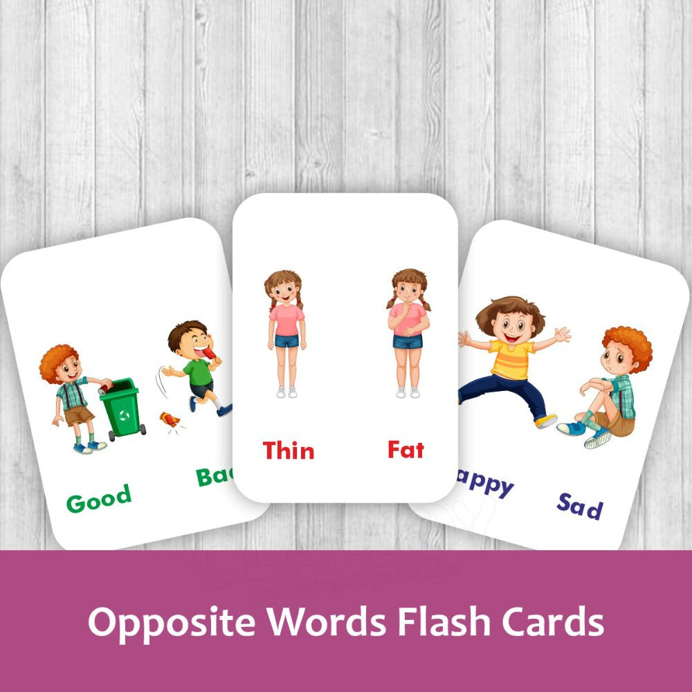 Opposite Words  Double Sided Flash Cards