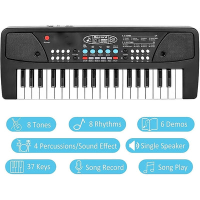 37 Key Electronic Piano Keyboard for Kids Multi-Function Portable Mini Keyboard with Microphone Musical Pianos Toys  for Boys & Girls - 37 Key