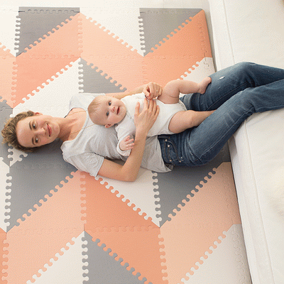 Playspot Geo - Baby Play Mat (Grey-Peach)