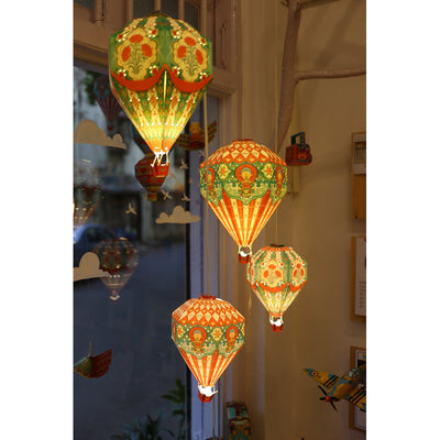 Big Red Hot Air Balloon DIY Paper Lamp Shade