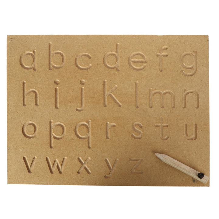 Wooden Educational Small Alphabet Tracing Board For Kids With Pencil For Handwriting Practice