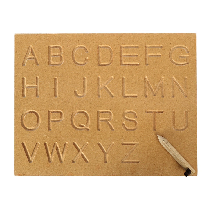 Wooden Educational Capital Alphabet Tracing Board For Kids With Pencil For Handwriting Practice