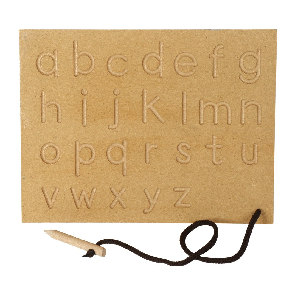 Wooden Educational Small Alphabet Tracing Board For Kids With Pencil For Handwriting Practice