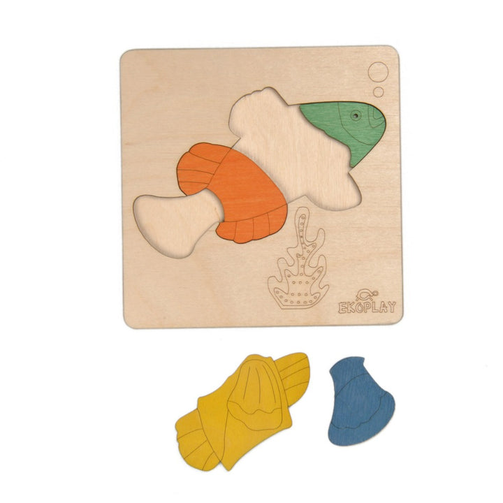 Wooden Fish in a Pond Puzzle (1-2 Years)