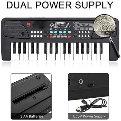 37 Key Electronic Piano Keyboard for Kids Multi-Function Portable Mini Keyboard with Microphone Musical Pianos Toys  for Boys & Girls - 37 Key