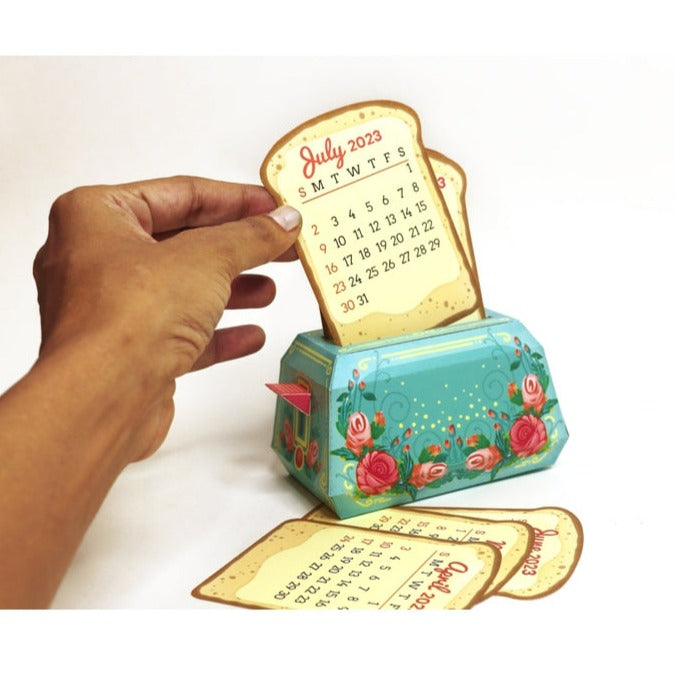 Mini Toaster Desk Calendar 2023 - DIY Paper Craft Kit