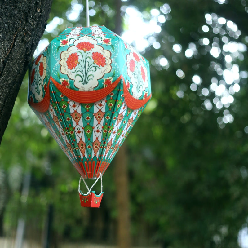 Big Blue Hot Air Balloon DIY Paper Lamp Shade