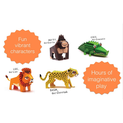 Box Set 2: Set of 6 DIY Mini Endangered Animals Paper Craft Kits