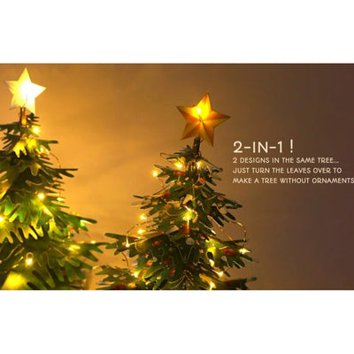 2-in-1 Christmas Tree with Fairy Lights - DIY Paper Craft Kit