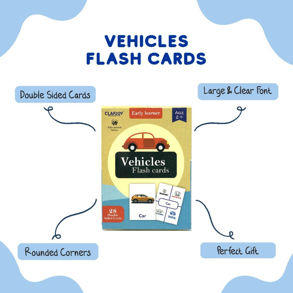 Vehicles Double Sided Flash Cards