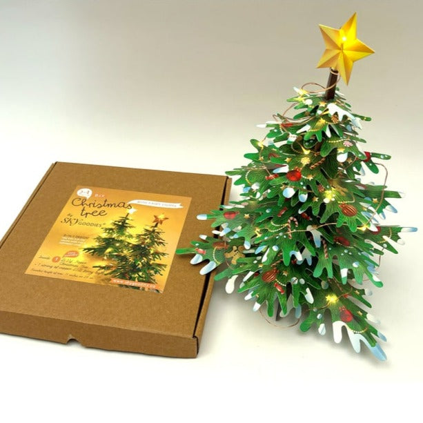 2-in-1 Christmas Tree with Fairy Lights - DIY Paper Craft Kit