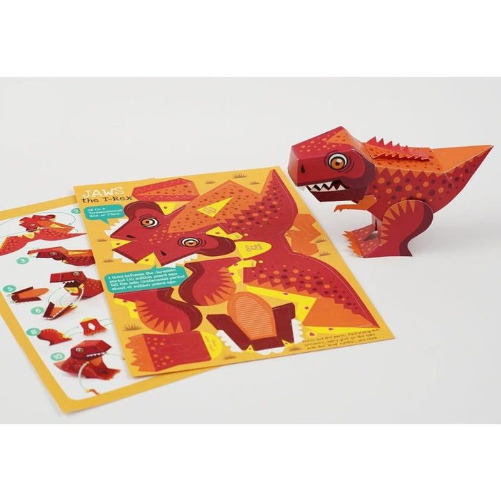 Box Set of 6 DIY Mini Prehistoric Dinosaurs Paper Craft Kits