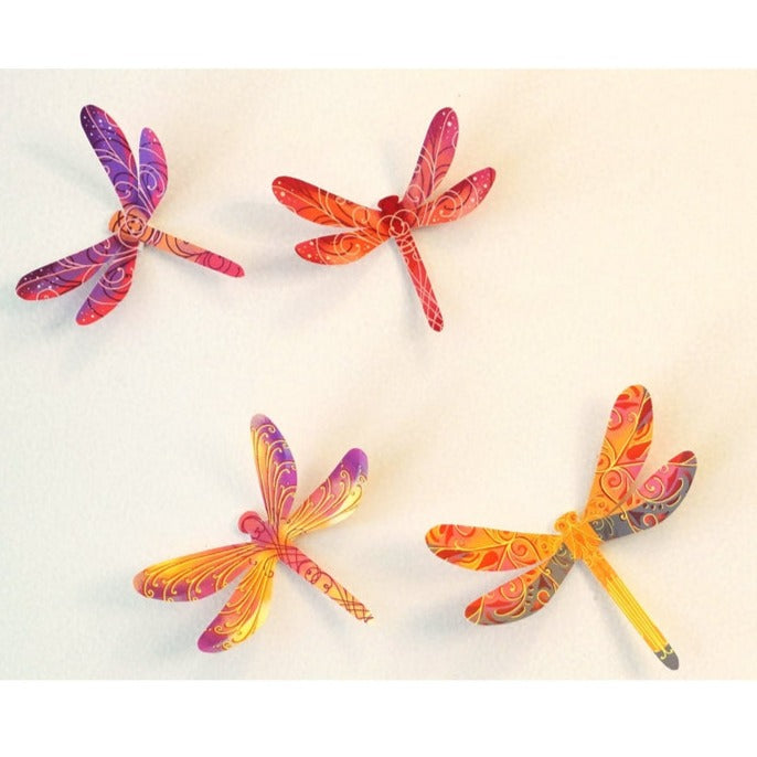 Paper Dragonflies for Wall Decoration: Set of 24