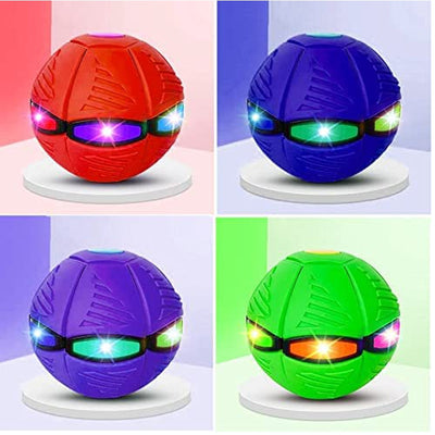 Flying Disc Magic Ball with Flat Disc & LED Light Features | LED Disc Football for Kids