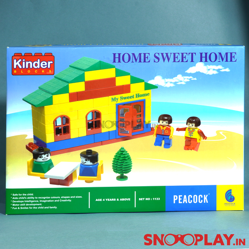 Peacock Kinder Blocks Home Sweet Home - 113 Pieces (4-8 Years)