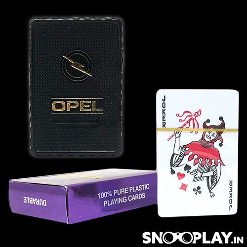 OPEL Gold 100% Plastic Cards with Hard Cover Holder (Grown Ups) | Assorted Colours