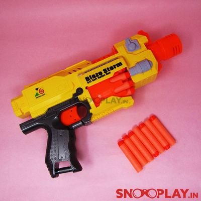 Blaze Storm Toy Gun (With 20 Soft Bullets) For Kids