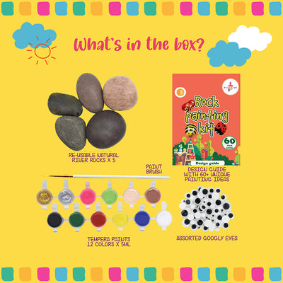 Rock Painting Kit 5 Re-usable Rock Painting Kit DIY Art and Craft Kit For Kids