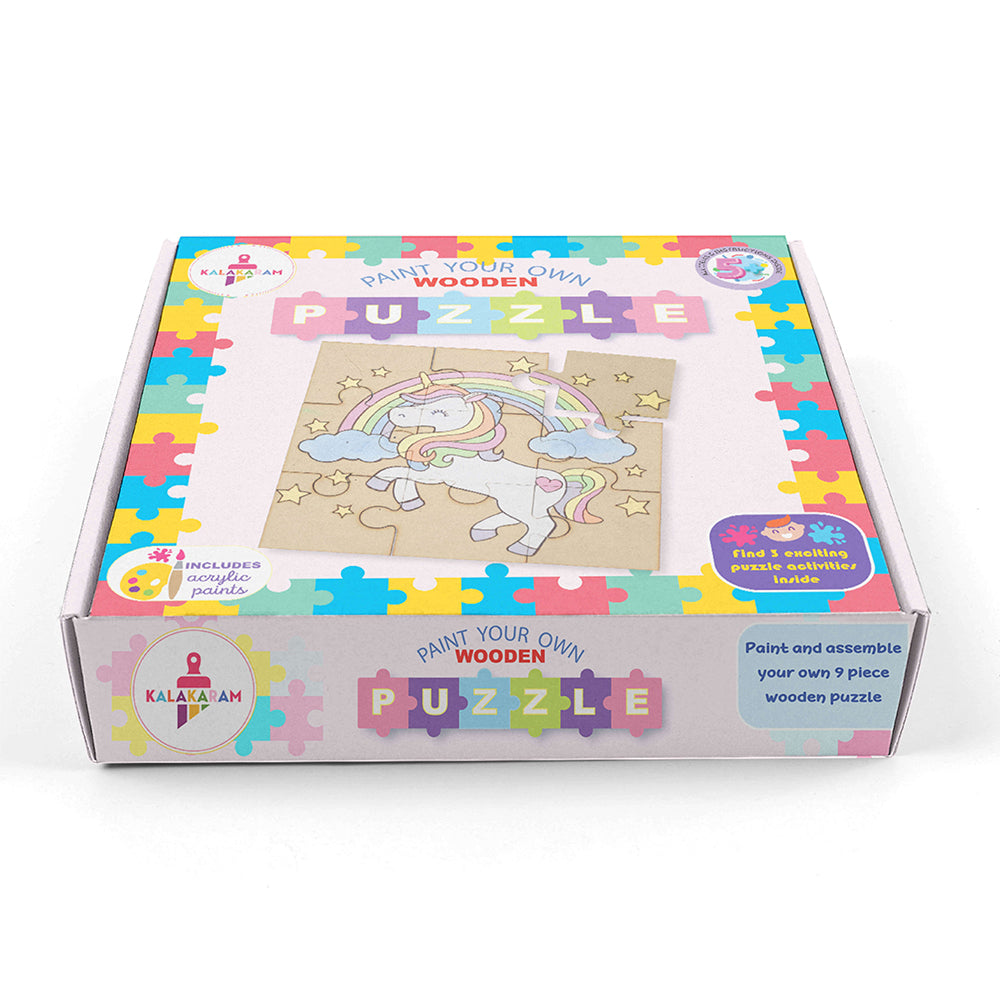 Unicorn Puzzle Kit DIY Activity for Kids, Painting and Puzzle Box for Kids