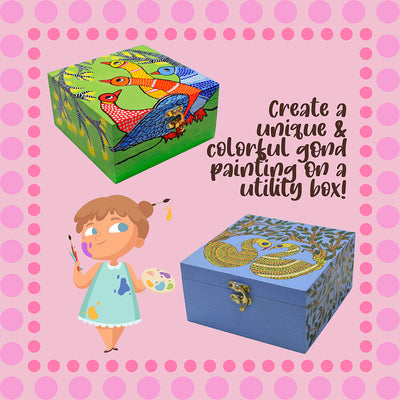 Gond Art Utility Box Painting Kit for Boys and Girls, Traditional Kit