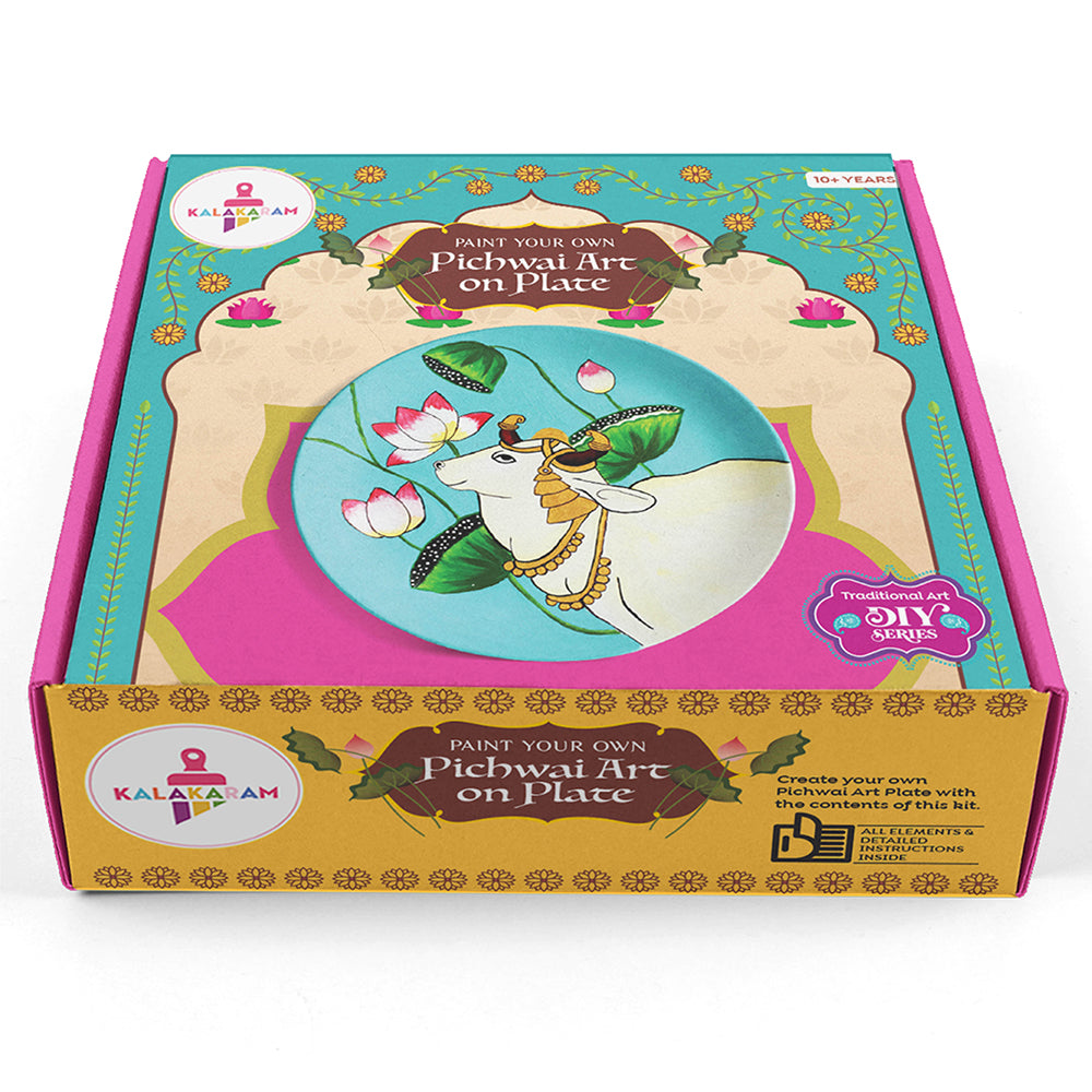 Pichwai Art on a Plate, Painting Kit for Boys and Girls, Traditional Kit