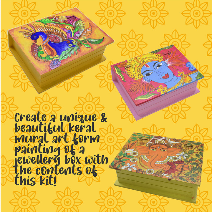 Kerala Mural Jewellery Box Painting Kit | Traditional Kit