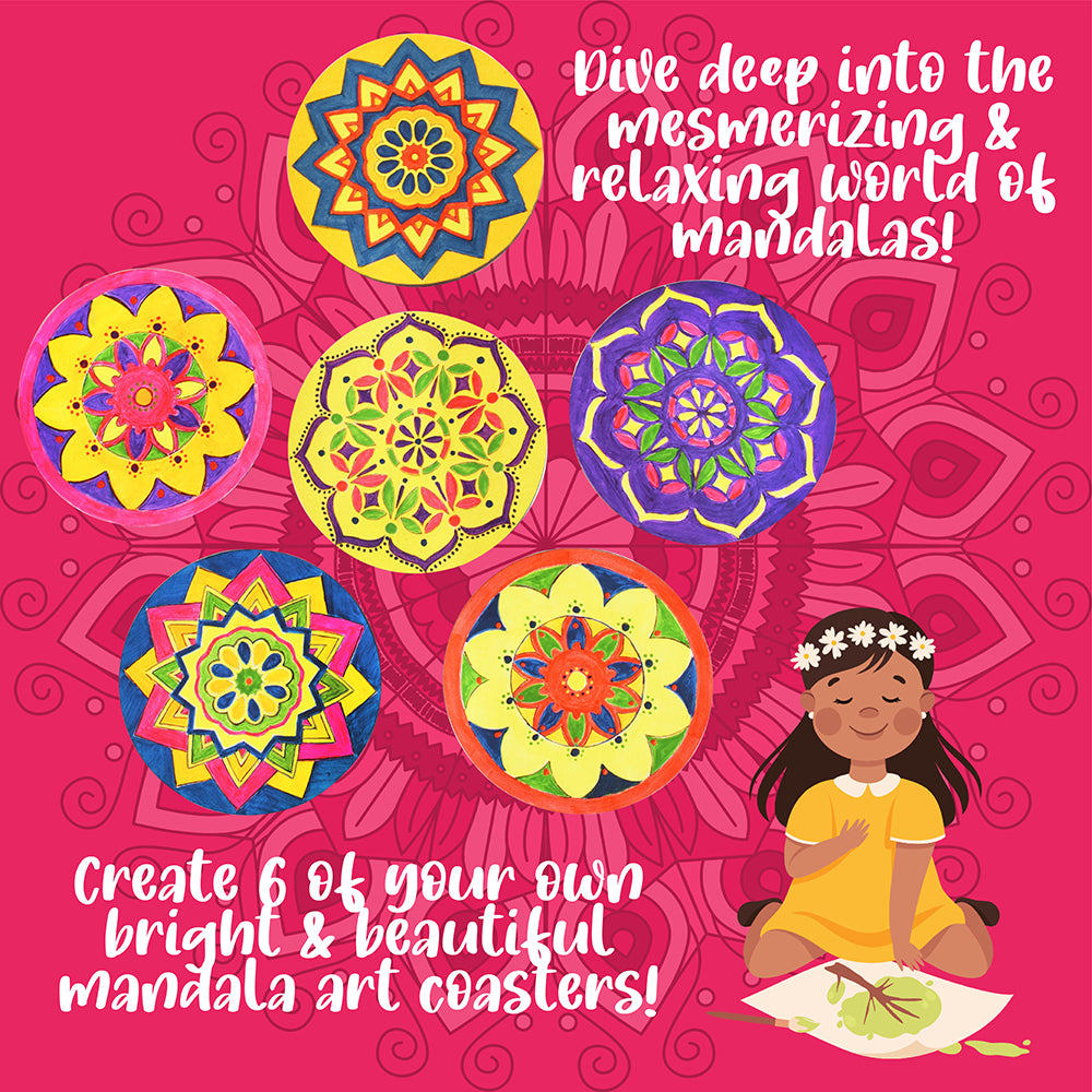 Paint Your Own Mandala Art Coasters DIY Activity Box for Kids