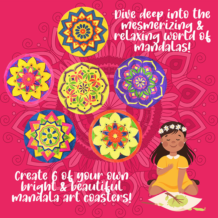 Paint Your Own Mandala Art Coasters DIY Activity Box for Kids