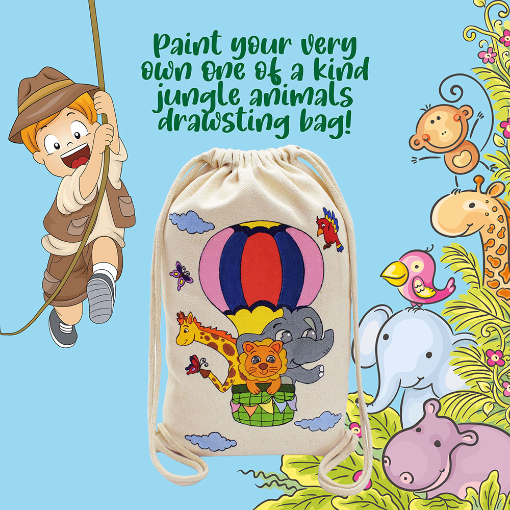 Drawstring Painting Kit, Animal Theme Printed Design DIY Painting Kit for Kids