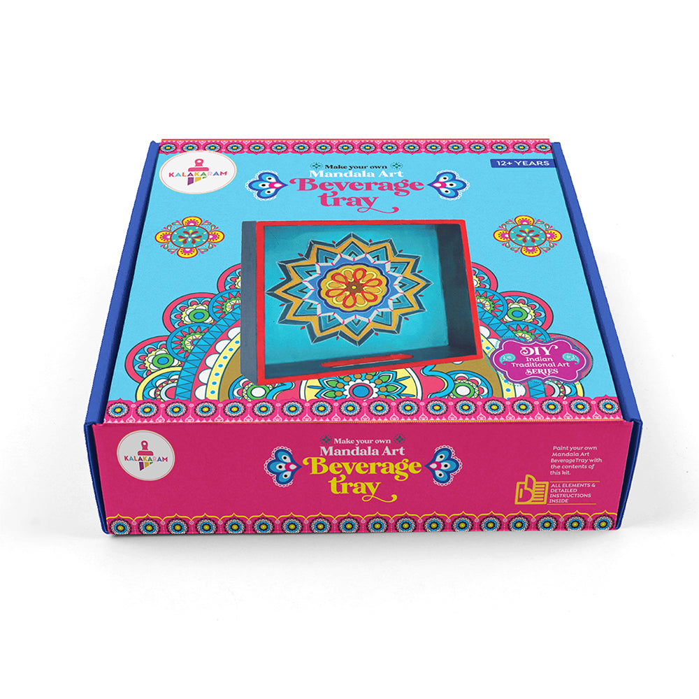 Mandala Art Beverage Tray, Painting Kit for Boys and Girls, Traditional Kit