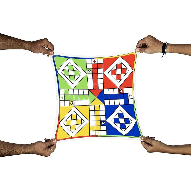 Multicolored Mini 2 in 1 Snakes & Ladders Ludo Play Mat Fold-able Stretchable Board Game