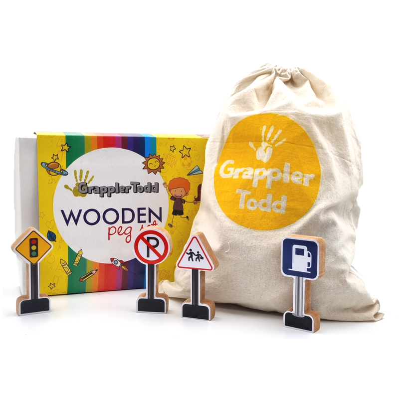 Wooden Road & Safety Signs 12 in 1 Toy Set
