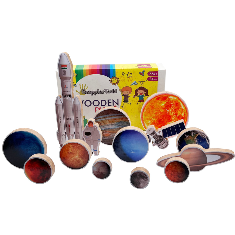 Space & Solar System Wooden Toy Set Pretend & Play