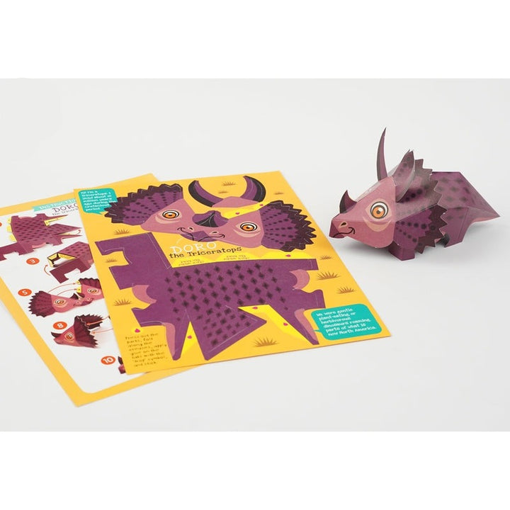 Box Set of 6 DIY Mini Prehistoric Dinosaurs Paper Craft Kits