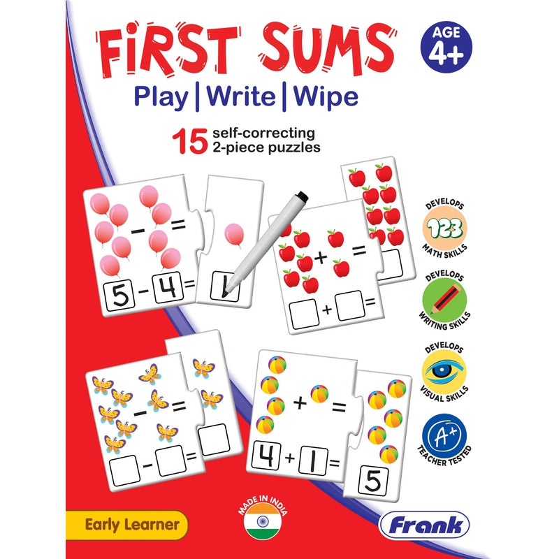 First Sums Play/ Write/ Wipe Early Learning Puzzle Activity