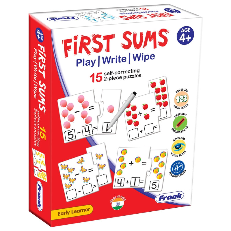 First Sums Play/ Write/ Wipe Early Learning Puzzle Activity