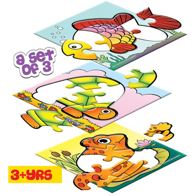 In Water - A Set of 3 First Puzzles - 4, 5 & 6 Pieces