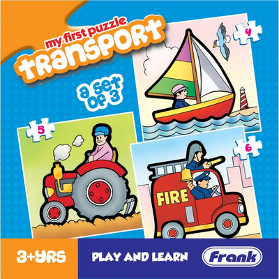 Transport - A Set of 3 First Puzzles - 4, 5 & 6 Pieces