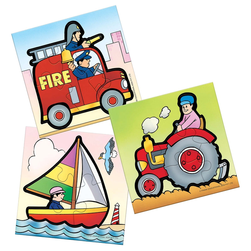 Transport - A Set of 3 First Puzzles - 4, 5 & 6 Pieces